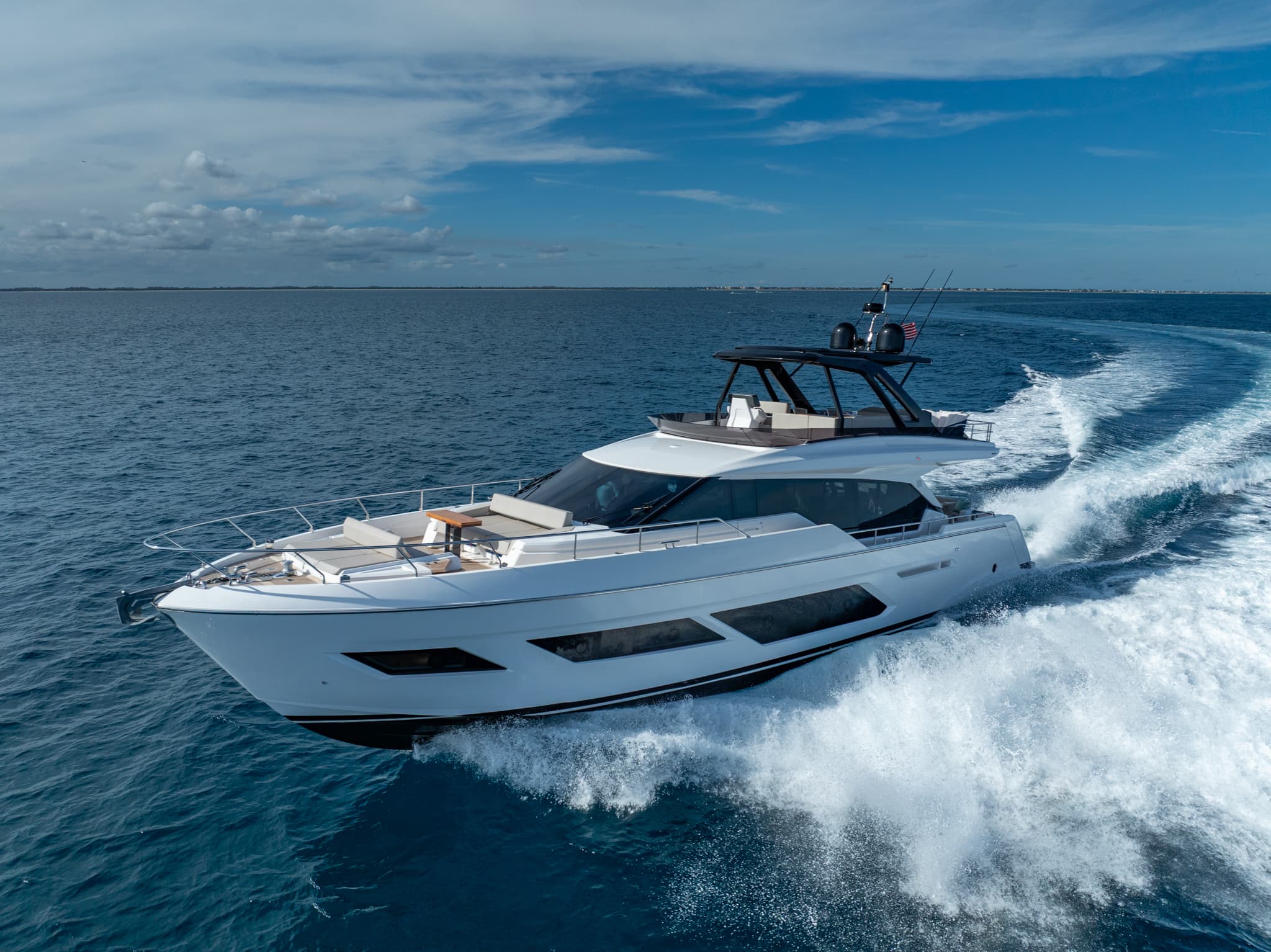 Luxury yacht at sea